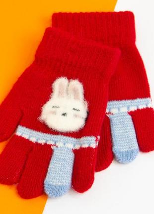 Яскраві теплі красиві дитячі рукавички 1-3 року №20-25-18