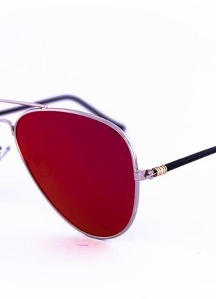 Солнцезащитные зеркальные очки унисекс авиатор розовые 2206