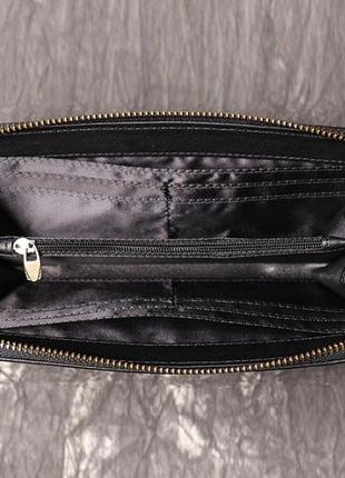Классический мужской кожаный клатч кошелек натуральная кожа, мужское портмоне черный8 фото