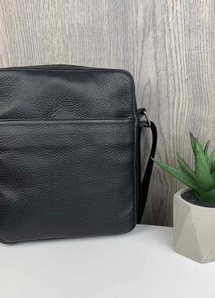 Мужская кожаная сумка планшетка + кошелек из натуральной кожи набор, подарочный комплект для мужчины6 фото