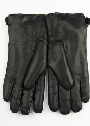 Женские зимние перчатки  (лайка)  на цигейке (натуральный черный мех)  (арт. f22-13) 6.5"3 фото