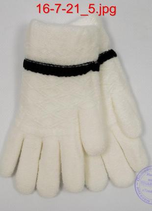 Шерстяные перчатки для девочек двойные - №16-7-215 фото