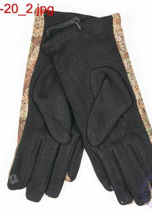 Женские трикотажные стрейчевые перчатки для сенсорных телефонов - №17-1-202 фото