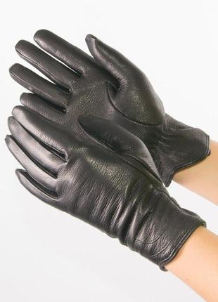 Жіночі рукавички з оленячої шкіри на плетеній вовняної підкладці - f22-3 6,5