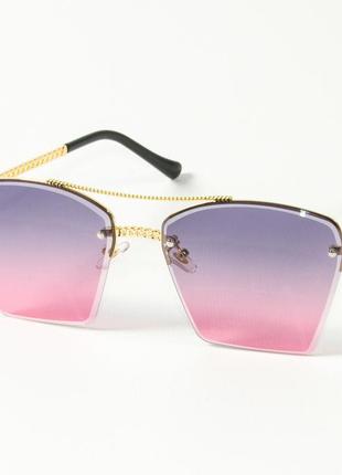 Квадратні сонцезахисні окуляри жіночі 3-2511/3 рожево-блакитні