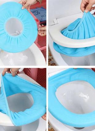 Чехол-накладка, утеплитель на сиденье унитаза универсальный размер