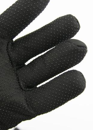 Подростковые болоневые перчатки  с мехом на резинке (арт. 22-16-7) черный5 фото