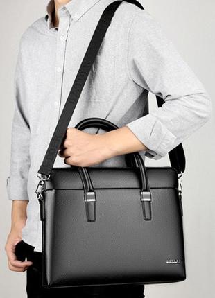 Чоловіча сумка портфель для документів формат а4, діловий портфель керівника, сумка для ноутбука екошкіра