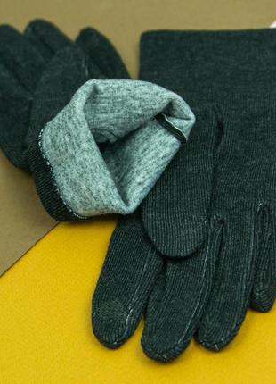 Женские эластичные трикотажные перчатки без подкладки для сенсорных телефонов (арт. 21-1-3) серый3 фото