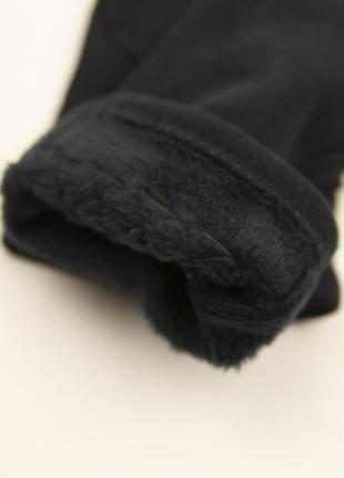 Женские трикотажные зимние перчатки с бисером на плюше (арт. 19-1-50/11) чорный 6.5"3 фото