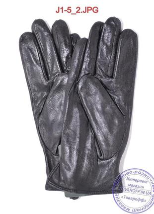 Подростковые кожаные перчатки с плюшевой подкладкой  - №j1-52 фото