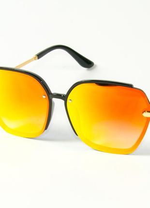 Жіночі дзеркальні окуляри сонцезахисні 2323/4 помаранчеві