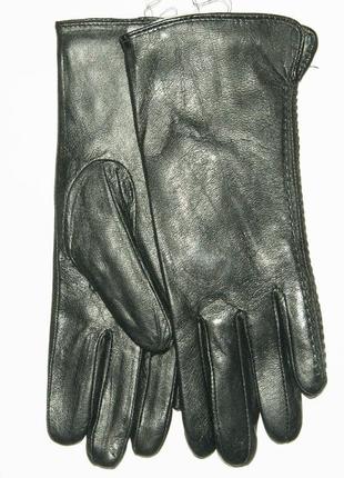 Женские кожаные зимние перчатки на меху кролика (мех искусственный) - f11-5