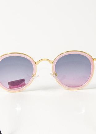 Женские поляризационные солнцезащитные круглые очки p3389/5 розово-голубые5 фото