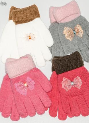 Двойные перчатки на девочек 1-3 года - №18-7-14