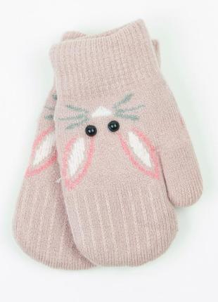 Дитячі рукавиці з хутряною підкладкою на 4-6 років - 19-7-66 - темно-рожевий