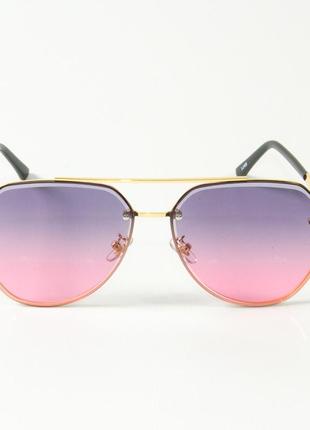 Солнцезащитные очки авиаторы 3-2489/3 розово-голубые2 фото