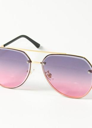 Солнцезащитные очки авиаторы 3-2489/3 розово-голубые1 фото