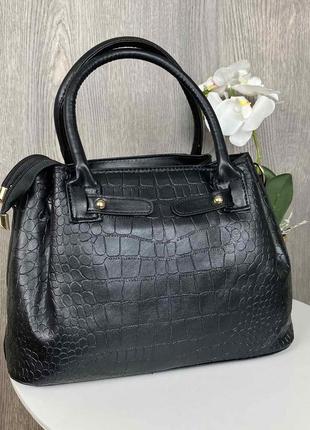 Женская сумка набор + клатч косметичка 2 в 1 под рептилию, сумочка на плечо в стиле кожа рептилии6 фото