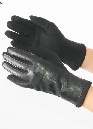 Женские трикотажные стрейчевые перчатки для сенсорных телефонов - №18-1-13 узор 51 фото