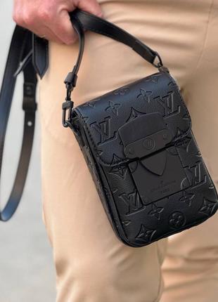 Сумка барсетка бумажник вертикальная черная маленькая кожаная мужская брендовая в стиле луи витон louis vuitton
