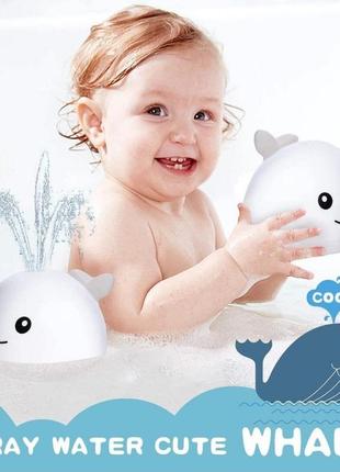 Игрушка для ванной кит с фонтаном bath toys светящийся, кит-фонтан для купания с подсветкой