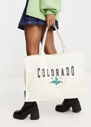 Новая сумка-шоппер больша сумка пляжная вместительная сумка asos daisy street