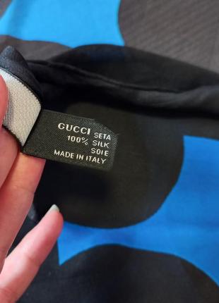 Gucci! оригинал! шикарная большая шелковая шаль/палантин/платок5 фото