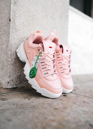 Кроссовки fila disruptor 2 pink ⁇  white кроссовки4 фото