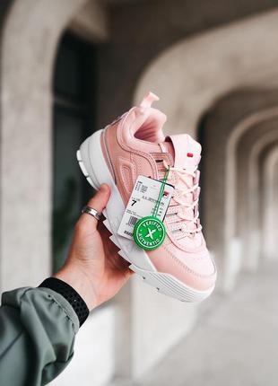 Кроссовки fila disruptor 2 pink ⁇  white кроссовки10 фото