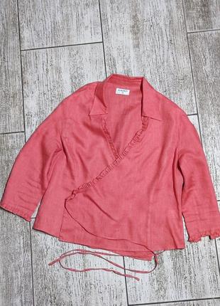 Блузка блуза лен льняная классика сорочка льон3 фото