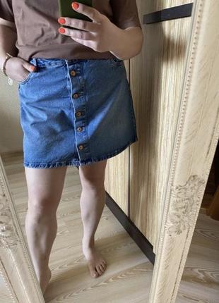 Классная джинсовая стильная юбка 52-54 р1 фото