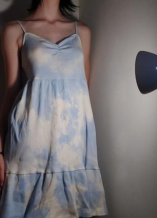 Светло-голубое платье клеш c&amp;a