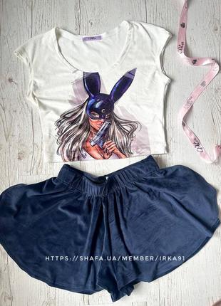 Плюшевий домашній костюм (футболка +спідниця - шорти),  колір марсала7 фото