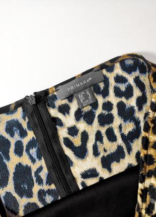 Юбка женская мини в леопардовый животный принт с драпировкой от бренда primark 8/125 фото