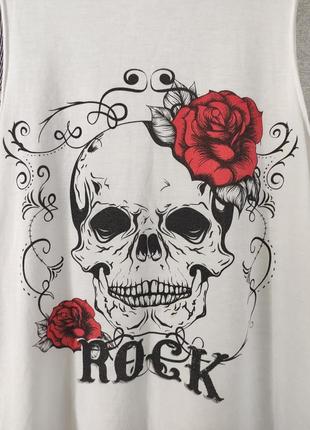 Майка череп с надписью рок rock