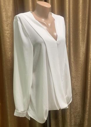 Белая  блузка v by very  с длинным рукавом на запах идеальное состояние и качество  размер 18/ 3xl5 фото