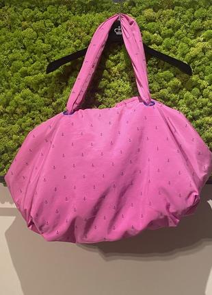 Розовая пляжная сумка с якорями
