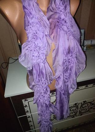 Лёгкий женский шарфик лиловый цвет бузок1 фото