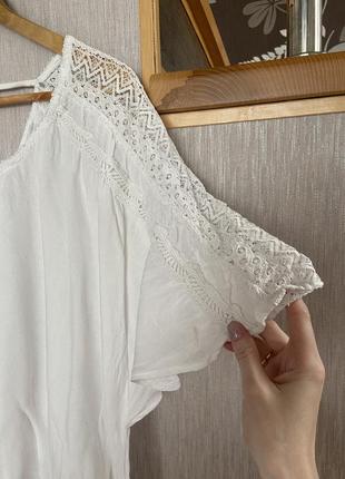 Блуза белая рубашка футболка топ на завязке с рюшами4 фото