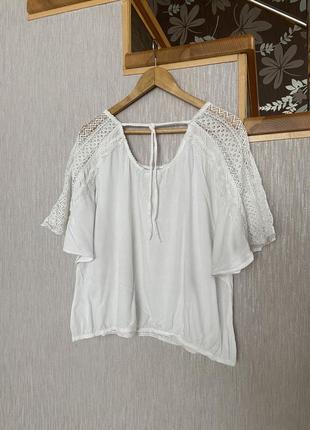 Блуза белая рубашка футболка топ на завязке с рюшами5 фото
