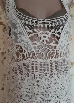 Обалденное пляжное платье туника из плетеного кружева