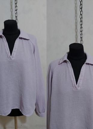Лавандовая блуза, рубашка из муслина manguun4 фото
