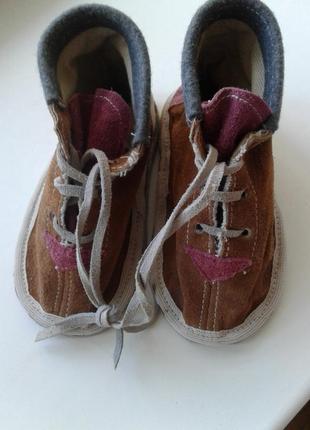 Замшеві черевички пінетки для найменших 14 р-р нюанс1 фото