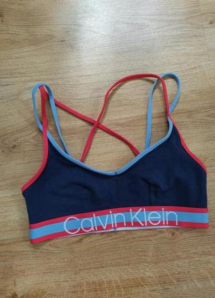 Бавовняний топ з логотипами calvin klein