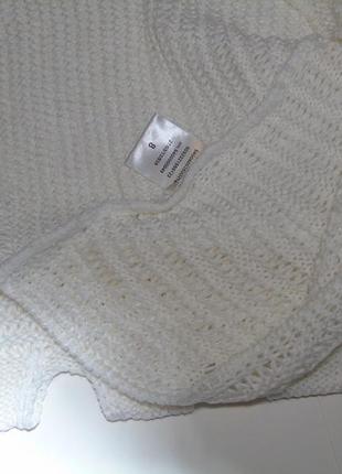 Белый свитер 8 размера с интересными рукавами4 фото