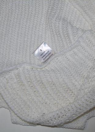 Белый свитер 8 размера с интересными рукавами6 фото