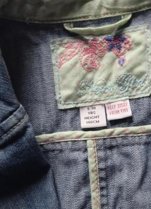 Джинсовый бомбер дитячий вкорочений жакет піджак на девочку джинс укороченый пиджак на дівчинку дитячий детский 8 9 10 11 років3 фото