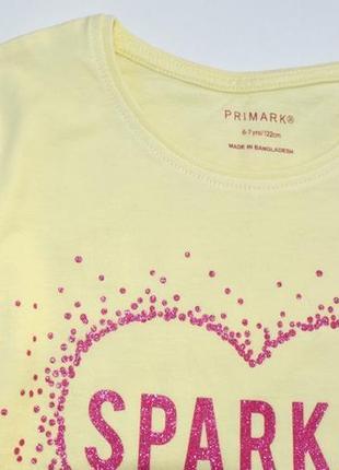 Primark красивая футболка с глиттером на 6-7 лет2 фото