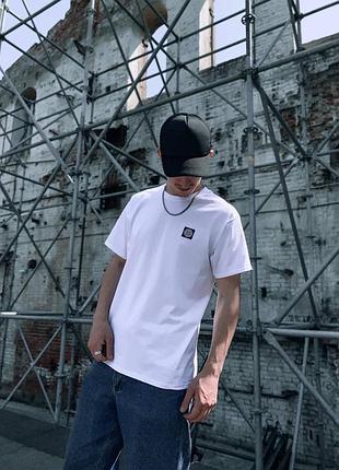 Футболка 1:1 з оригіналом! stone island базова біла стон айленд стильна трендова